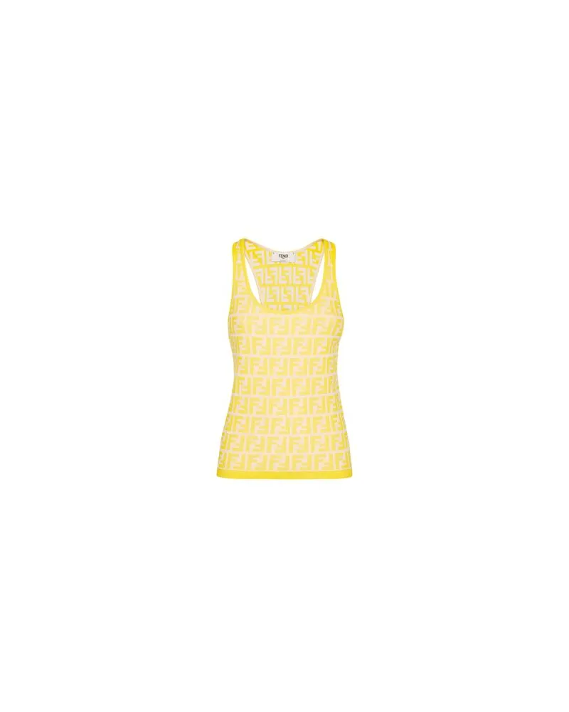 Fendi Top ohne Ärmel mit weitem Rundhalsausschnitt Yellow