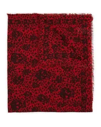 Alexander McQueen Schal Leopard Skull Red