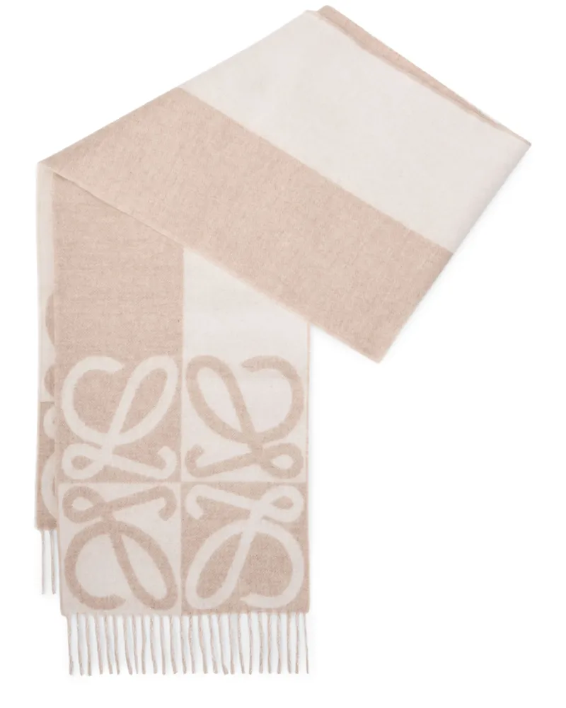 Loewe Schal aus Wolle und Kaschmir Beige