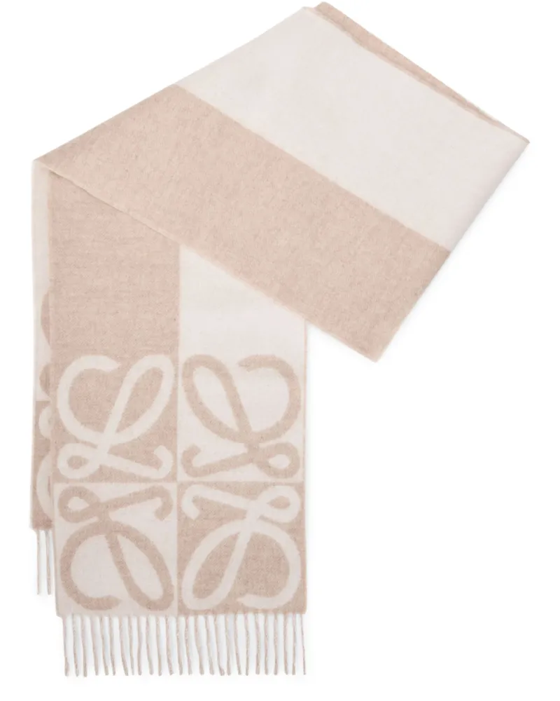 Loewe Schal aus Wolle und Kaschmir Beige