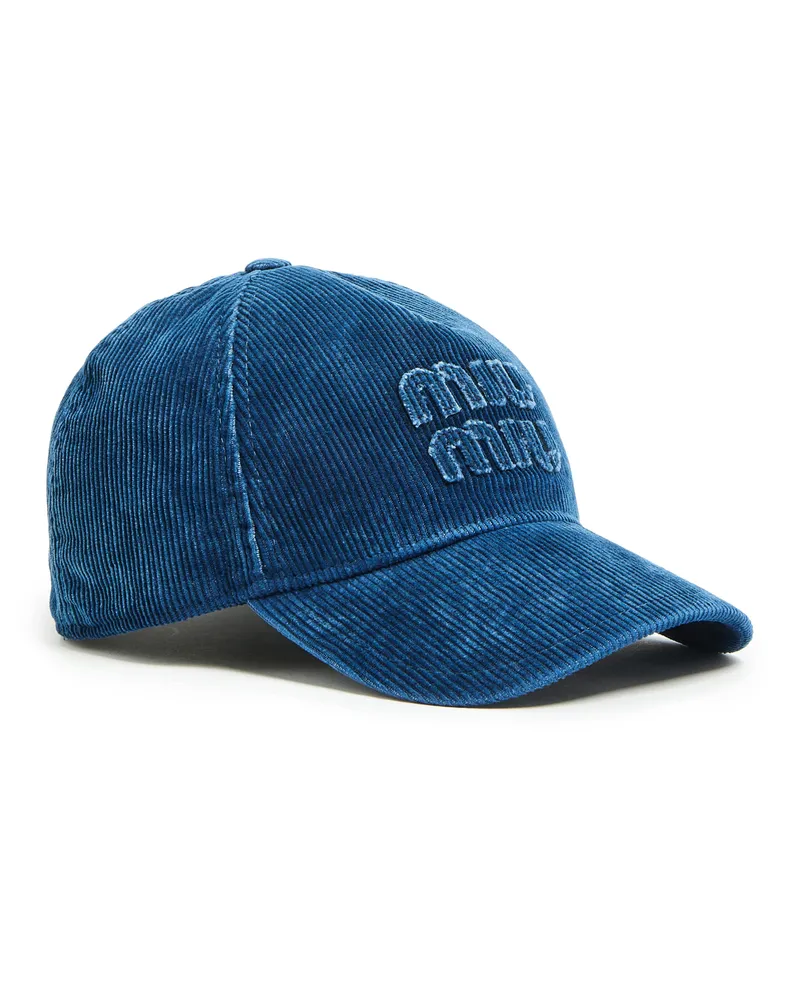 Miu Miu Baseball-Cap aus Samt Blue