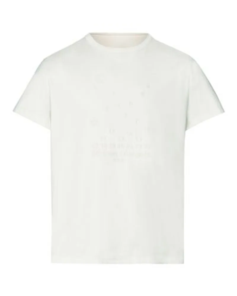 Maison Margiela Baumwoll-T-Shirt mit Nummern-Logo White