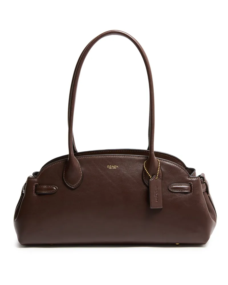 Coach Schultertasche Empire Carryall 34 aus glänzendem Leder 