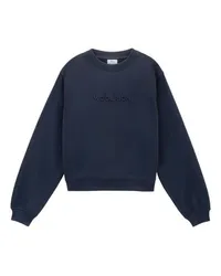 Woolrich Rundhals-Sweatshirt mit Logostickerei Blue