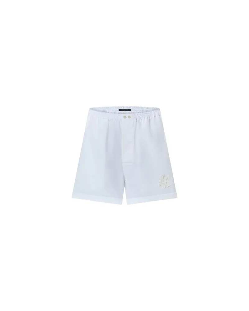 Louis Vuitton Boxershorts mit LV Initialen als Lochstickerei White