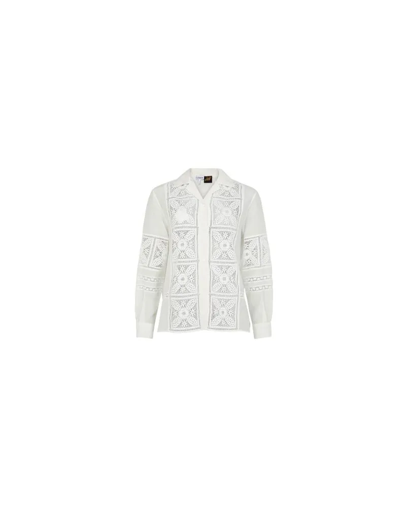 Loewe Hemd aus Baumwolle und Seide White