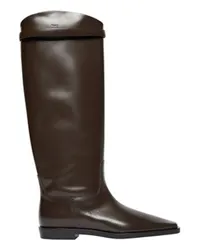 Totême Leder Stiefel Riding Brown