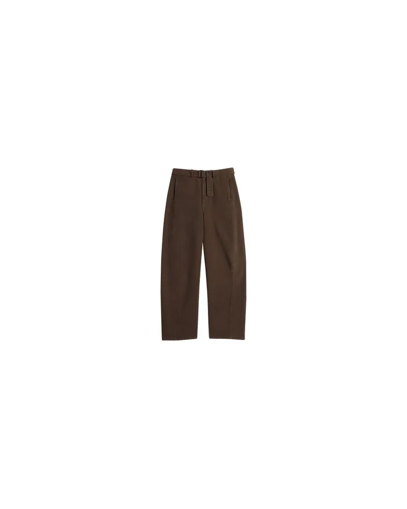 Christophe Lemaire Pants with braided belt Brown