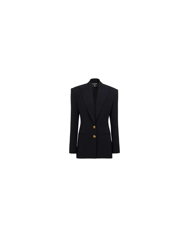 Balmain Taillierte Jacke mit 2 Knöpfen Black