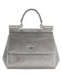 Dolce & Gabbana KIM DOLCE&GABBANA Kleine Tasche Sicily mit Strasssteinen Silver