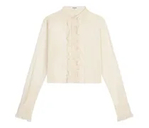 Romy cropped shirt in lace and cotton