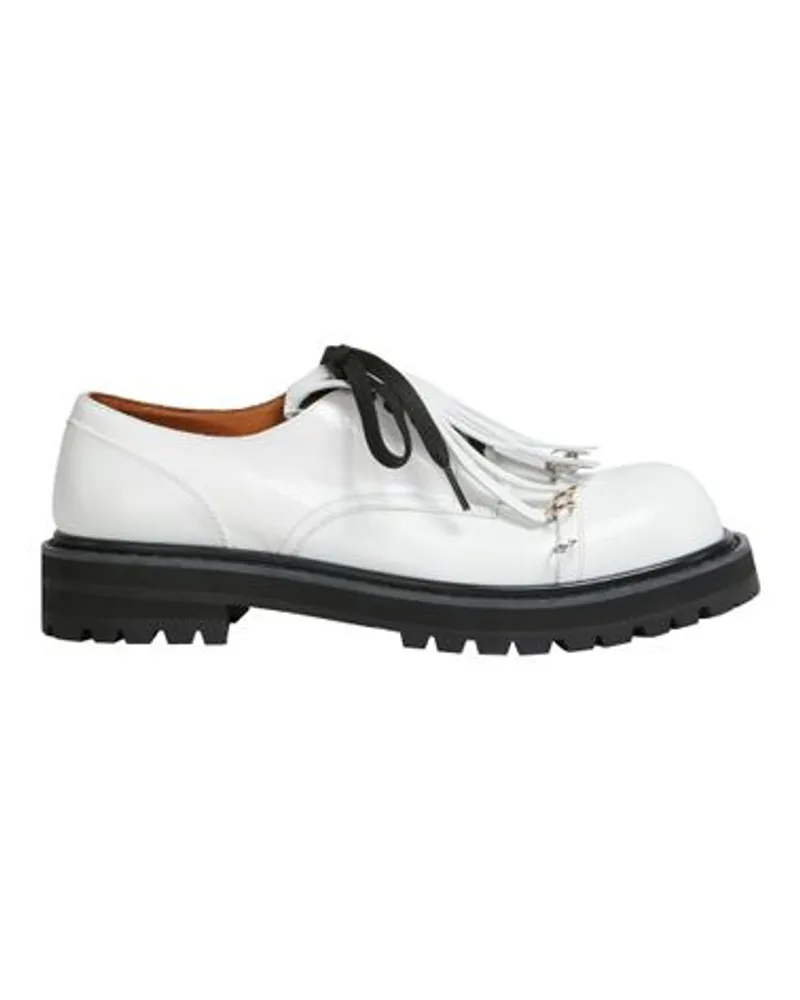 Marni Derby-Lederschuhe mit Maxi-Fransen White