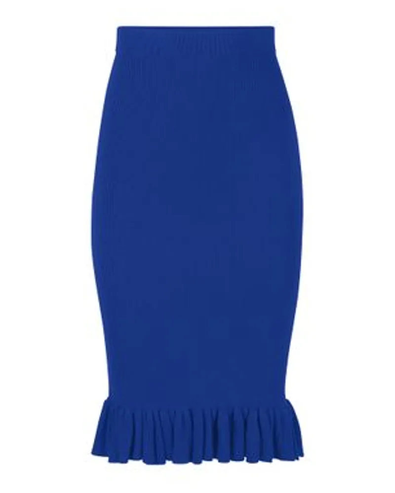 Nina Ricci Midirock mit Rüschen-Peplum Blue