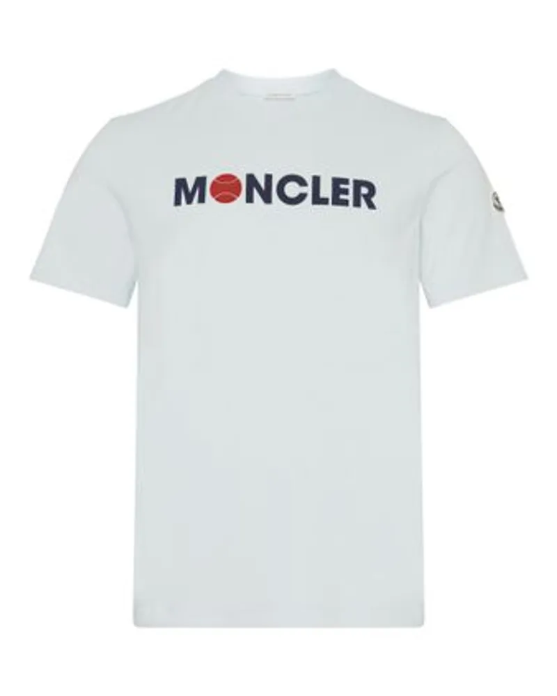 Moncler Kurzarm-T-Shirt mit Logo Blue