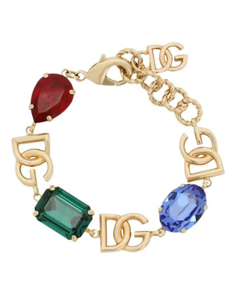 Dolce & Gabbana Armband Mit Logo Und Strasssteinen Multicolor