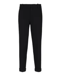 Balmain Gerade geschnittene Crepe-Hose Black