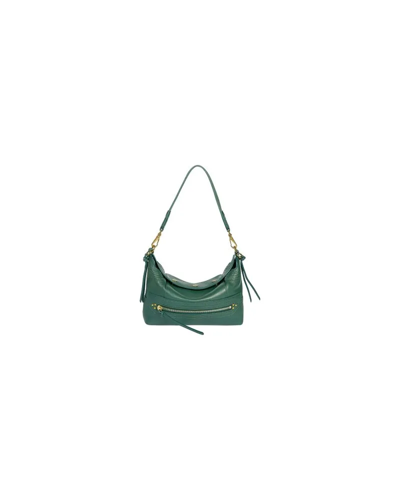 Loewe Mittelgroße Tasche Hammock Flip aus Wildleder Green