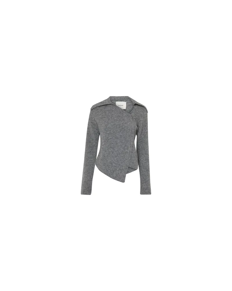 Róhe Pullover mit gedrehtem Strickmuster Grey