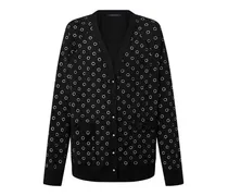 Cardigan mit Punkt-Motiv aus Samt