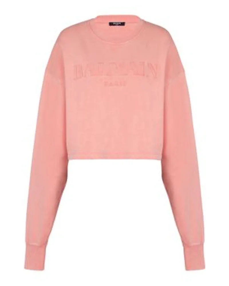 Balmain Sweatshirt mit Stickerei Balmain Vintage Pink