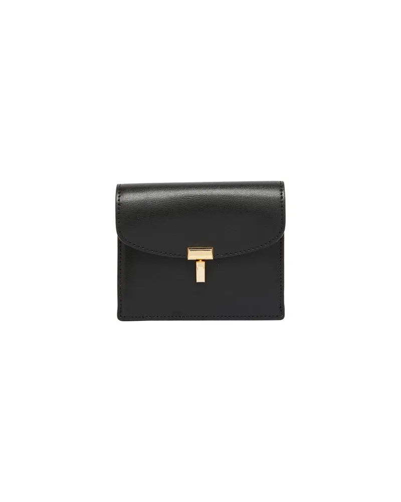 Totême T-Lock Kartenhalter aus Leder Black