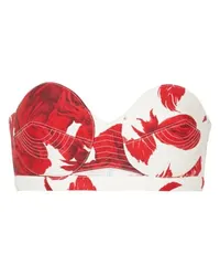 Balmain Kurzes Bustier-Top mit Printmotiv Red