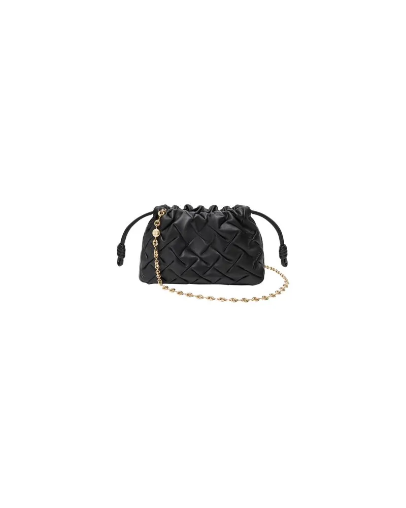Loewe Geldbörse Flamenco Mini aus pinchiertem Nappa-Kalbsleder Black