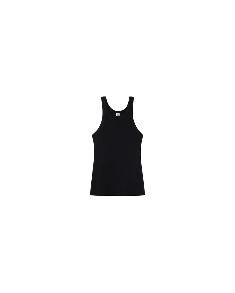 Totême Tanktop mit geschwungenem Rippmuster Black