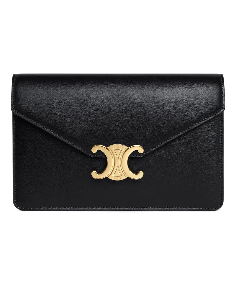 Celine Brieftasche Triomphe mit kette aus glänzendem kalbsleder 