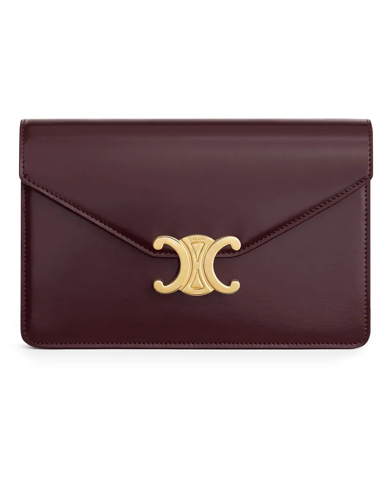 Celine Brieftasche Triomphe mit kette aus glänzendem kalbsleder 