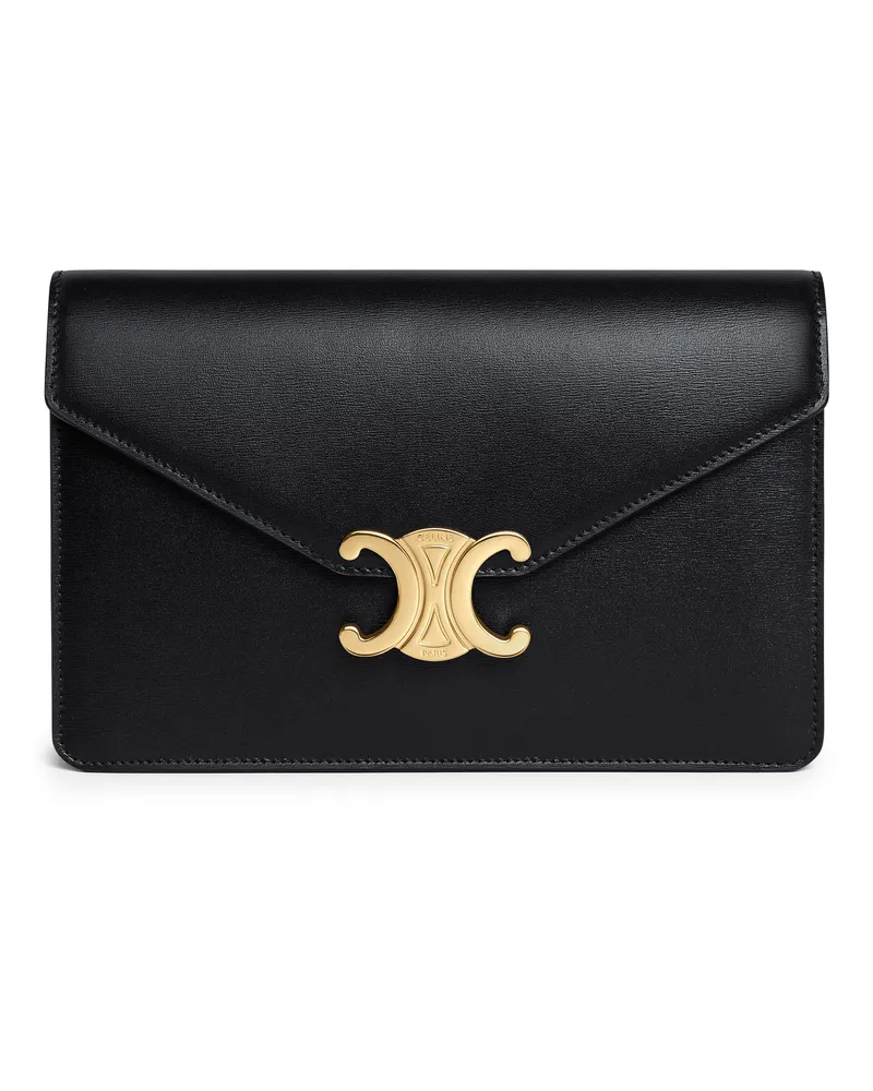 Celine Brieftasche Triomphe mit kette aus glänzendem kalbsleder 