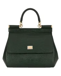 Dolce & Gabbana Kleine Tasche Sicily mit Leguanprint Green