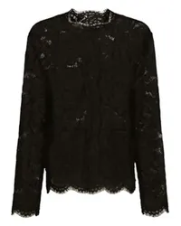 Dolce & Gabbana Einreihige Spitzenjacke Black