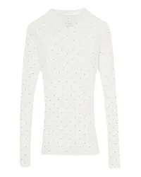 Sandro Transparenter Pullover mit Strass White