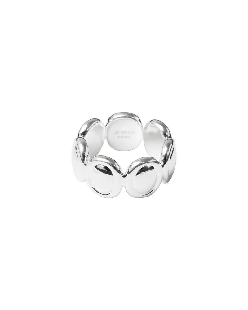 Bottega Veneta Rock Intrecciato Metallic aus lammleder Silver