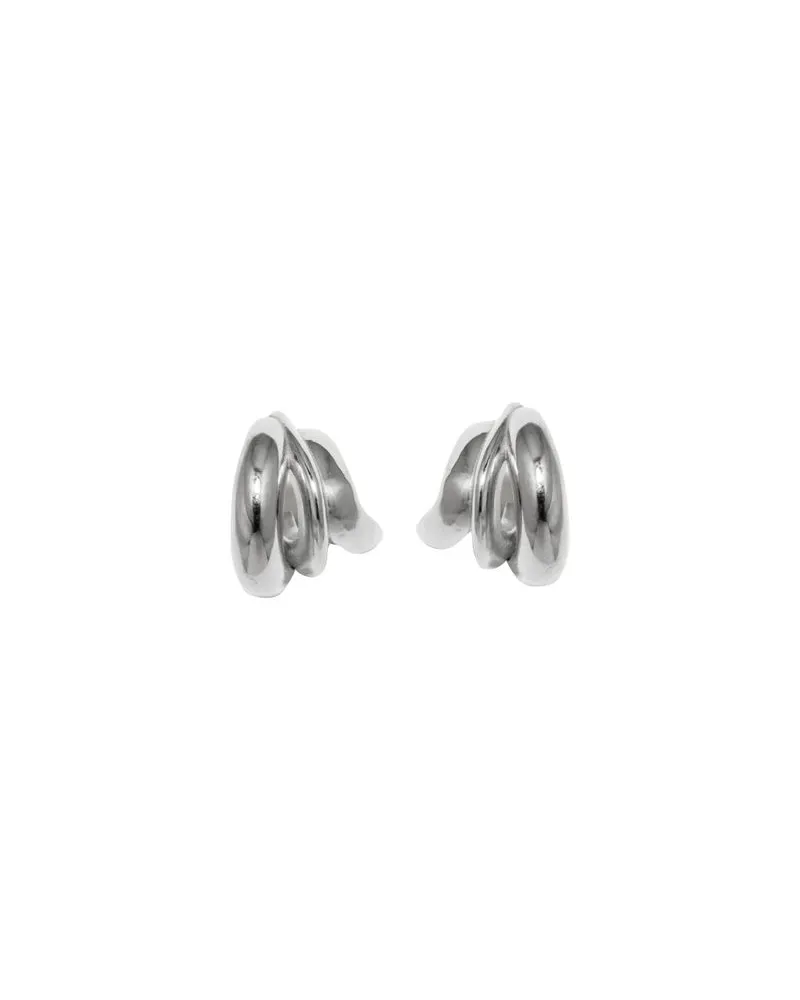 Bottega Veneta Rock Intrecciato Metallic aus lammleder Silver