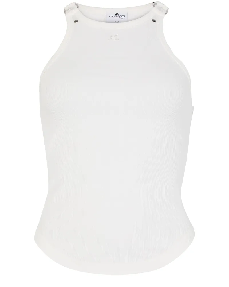 Courrèges 90's Ripp-Tanktop mit Schnalle 
