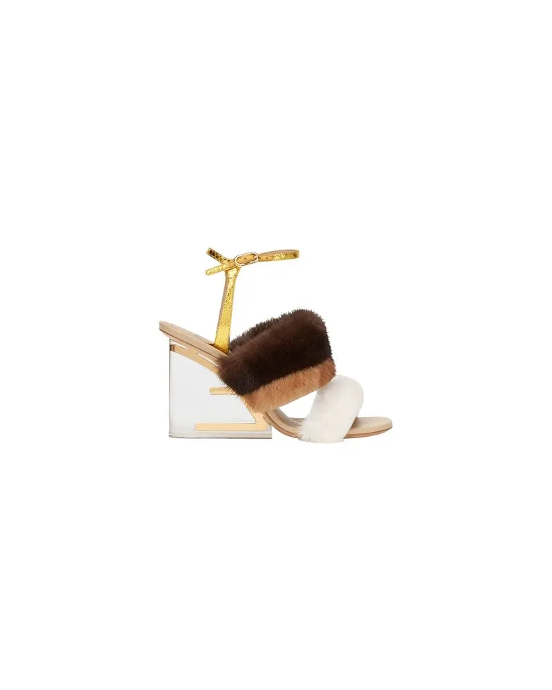 Fendi Sandale mit hohem Absatz White