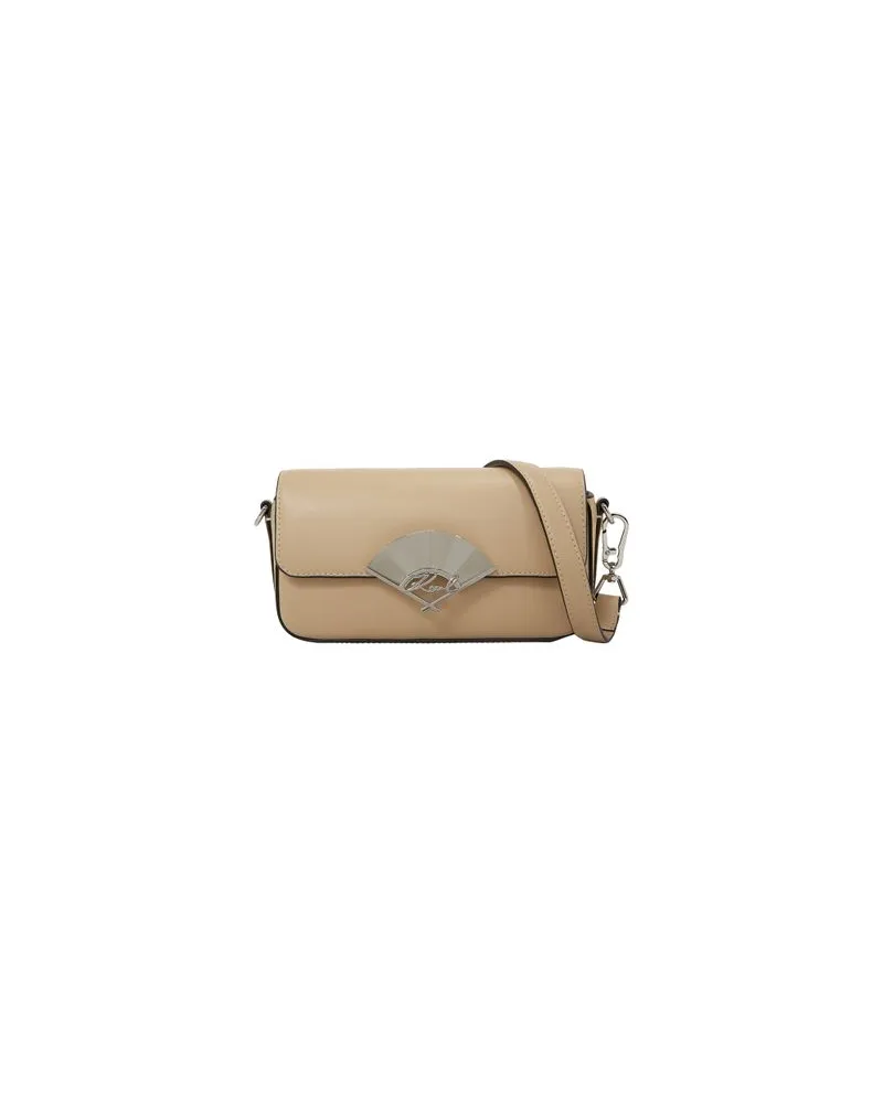 Karl Lagerfeld Kleine Crossbody-Tasche mit K-Signatur-Fächer Beige