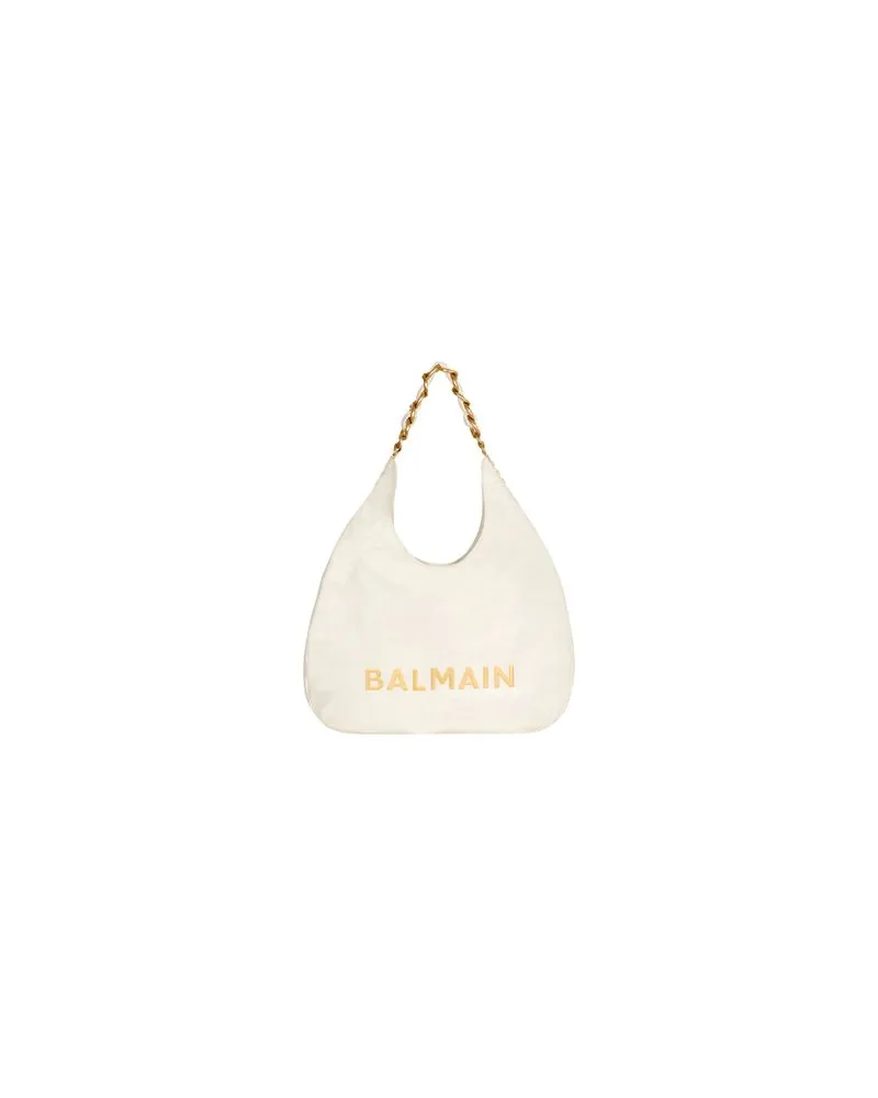 Balmain Hobo-Tasche 1945 mit Monogramm PB Labyrinthe White