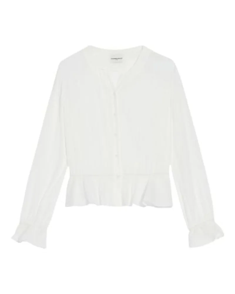 Claudie Pierlot Hemdbluse mit Volant-Schößchen White