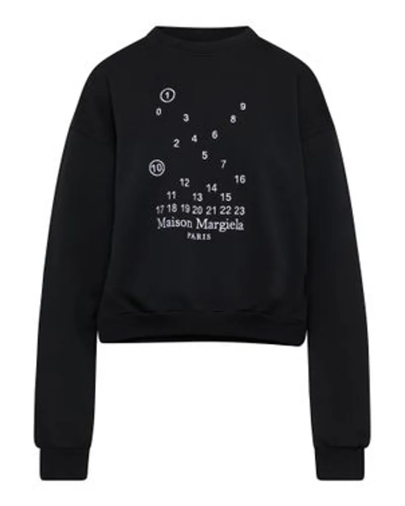 Maison Margiela Bedrucktes Rundhals-Sweatshirt mit Logo Bubble Black