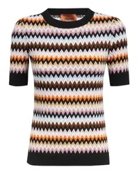 Missoni Kurzärmeliger Rundhalspullover Multicolor