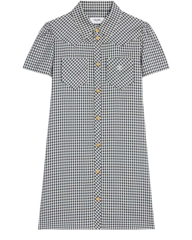 Celine Mini-hemdkleid aus vichy-seide 
