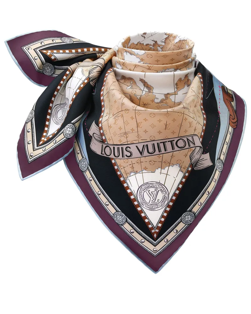 Louis Vuitton LV Map Carré 90 Beige