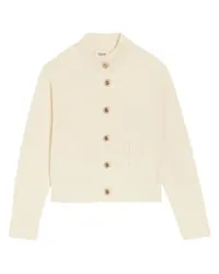 Claudie Pierlot Kurzer Grobstrick-Cardigan White