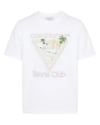 Casablanca Paris Bedrucktes T-Shirt Maison de reve White