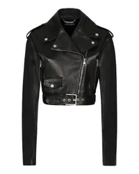 Dolce & Gabbana Plongé-Bikerjacke Black