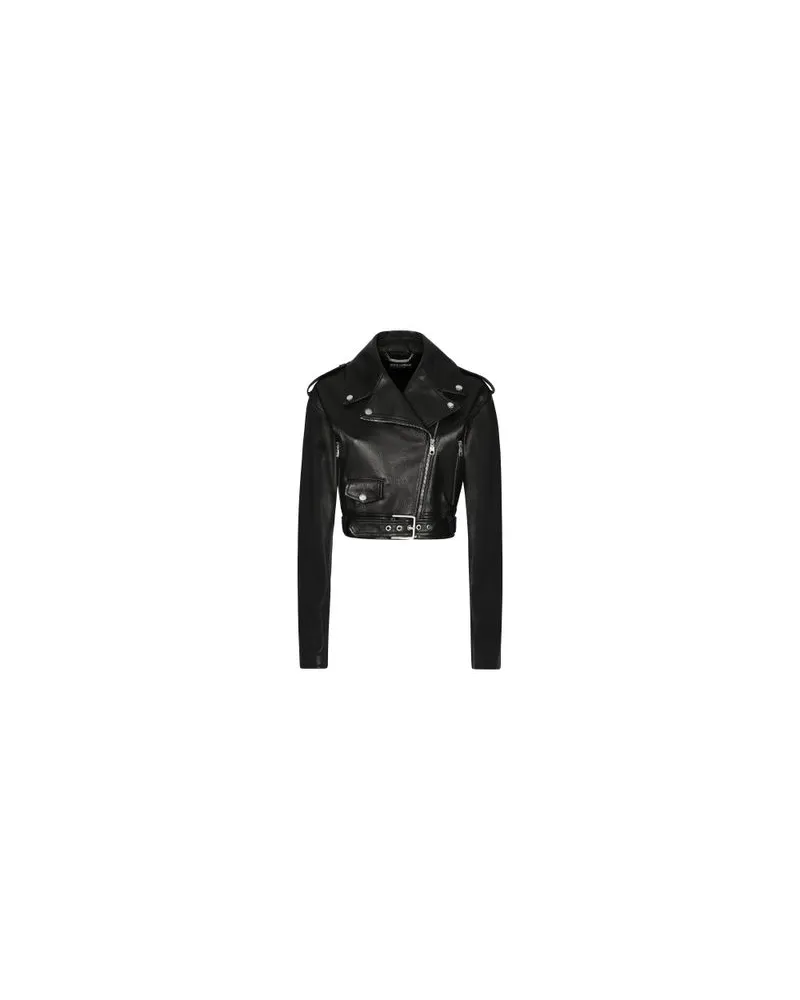 Dolce & Gabbana Plongé-Bikerjacke Black