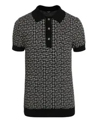 Balmain Poloshirt mit Monogramm Black